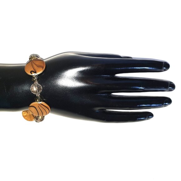 8’’ Vintage Donna Dressler 925 Sterling Silver Art Glass Crystal Bracelet - Picture 3 of 10